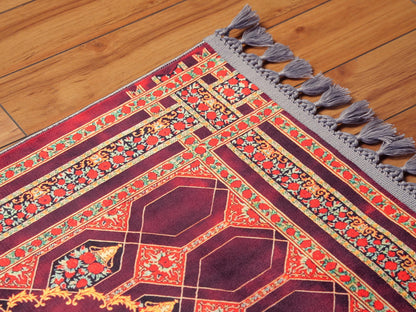 Turkish Prayer Rug, Ottoman Design, Soft Muslim Prayer Mat