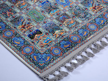 Turkish Prayer Rug, Soft Muslim Prayer Mat, Ottoman Design