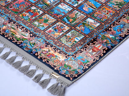 Turkish Prayer Rug, Soft Muslim Prayer Mat, Ottoman Design