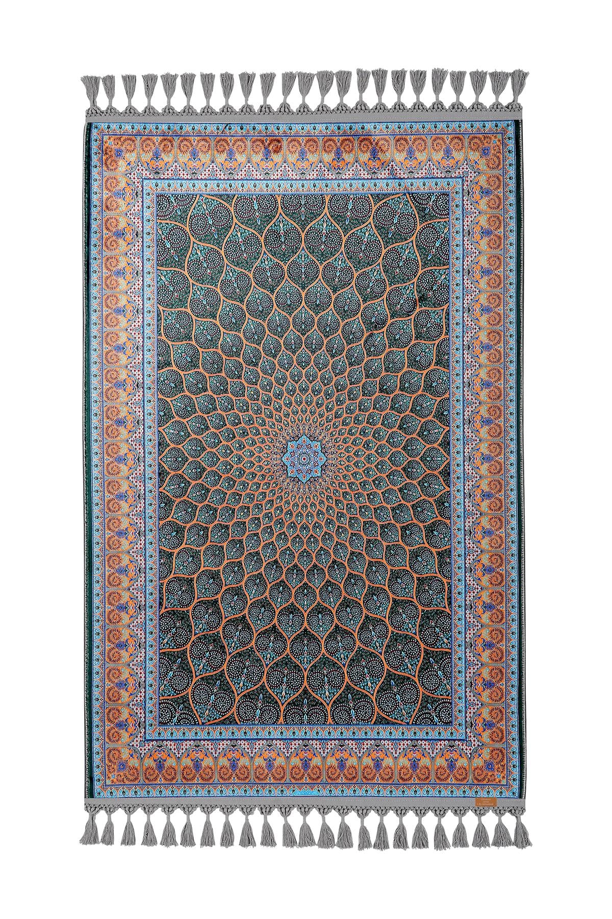 Turkish Prayer Rug, Traditional Ottoman Design, Soft Muslim Prayer Mat