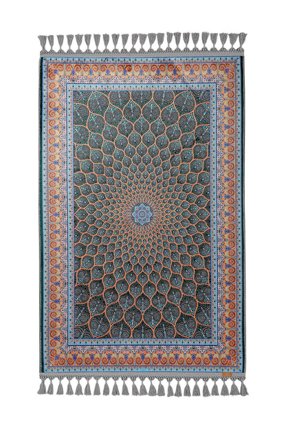 Turkish Prayer Rug, Traditional Ottoman Design, Soft Muslim Prayer Mat