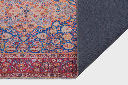 Red Vintage oriental Rug: Classic Washable Rug with Tassels