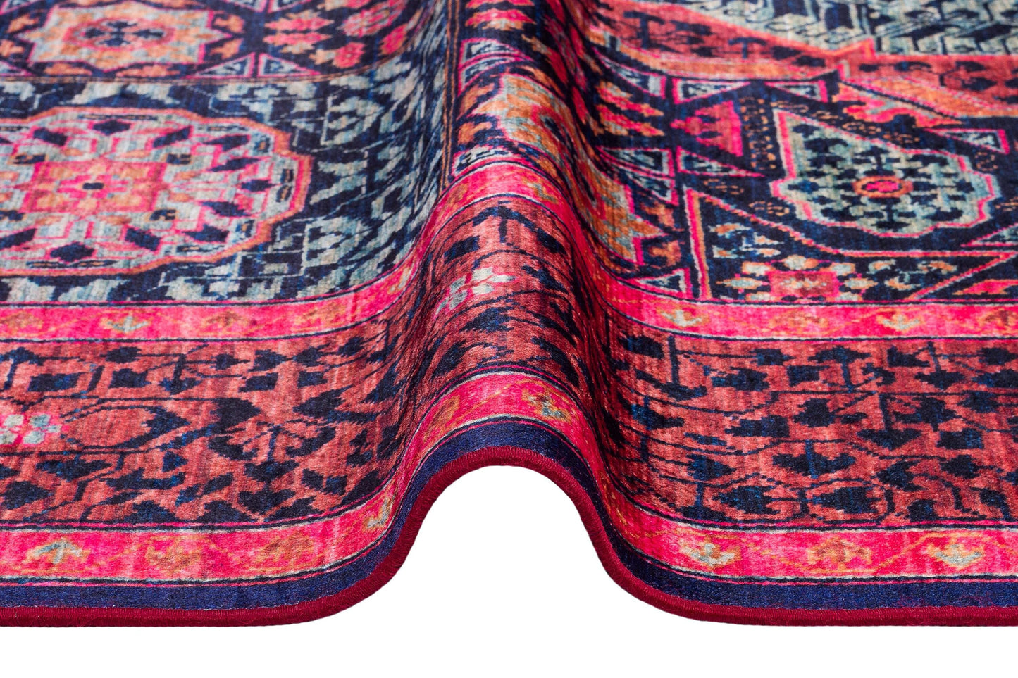 Vintage Purple oriental Mamluk Rug: Washable Red Area Carpet with Tassels