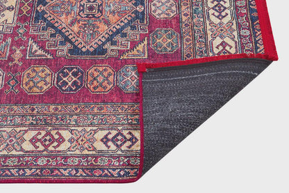 Vintage Red Oriental Kazak Rug: Washable Living Room Carpet