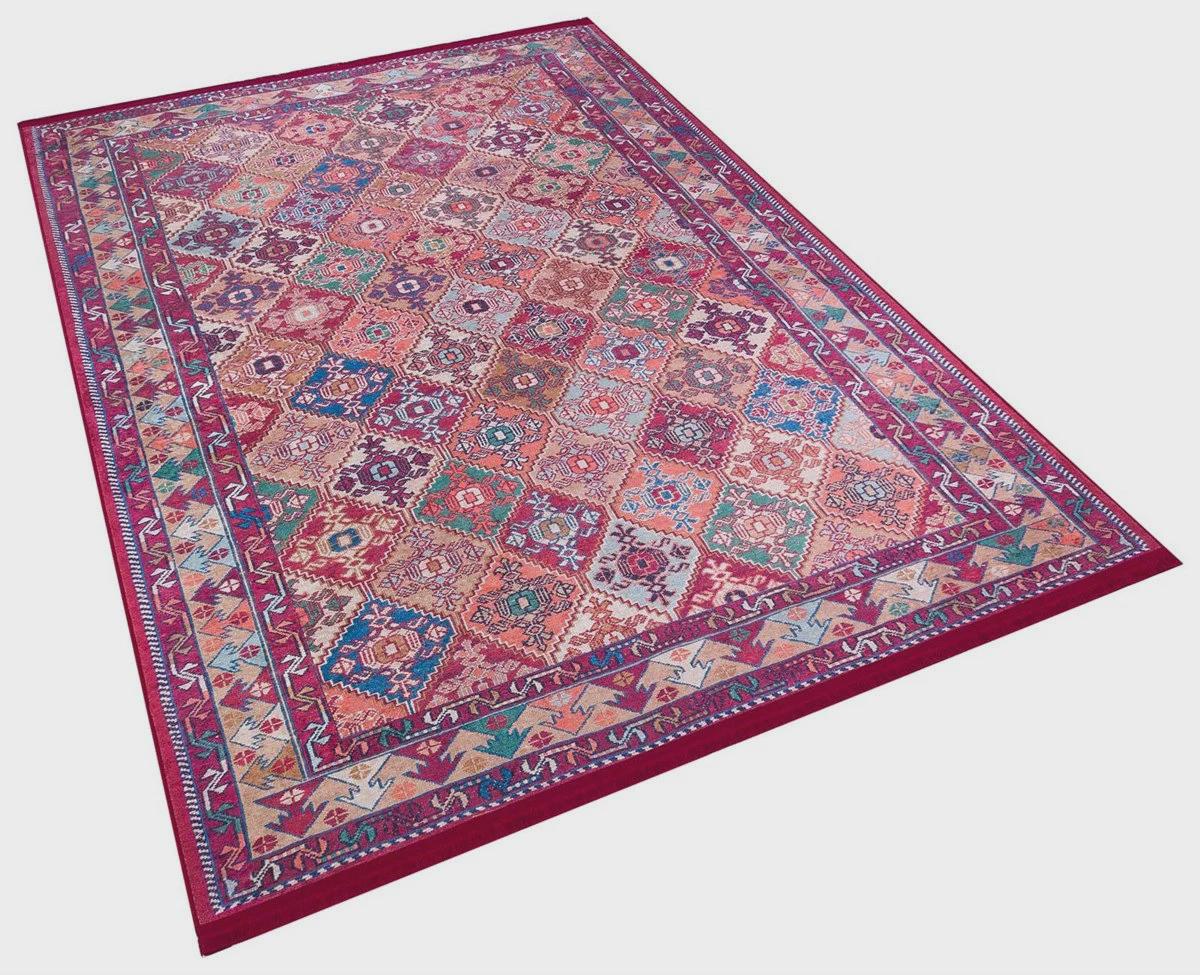 Red oriental Kazak Rug: Classic Vintage Washable Carpet