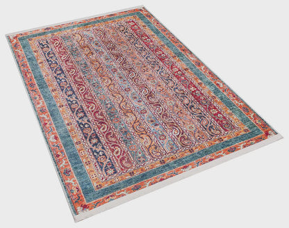 Vintage Red oriental Rug: Washable Living Room Carpet