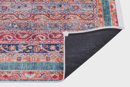 Vintage Red oriental Rug: Washable Living Room Carpet