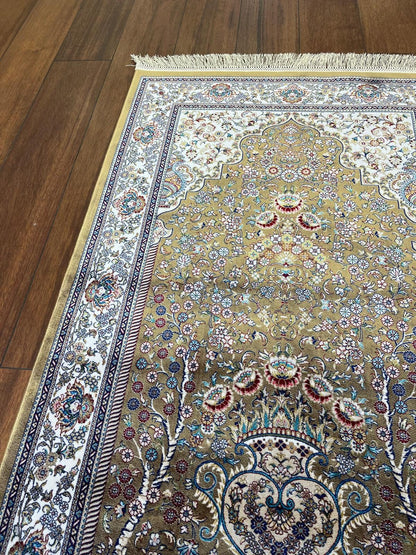 Bamboo Prayer Rug with Silk Fringes: Soft Muslim Seccade