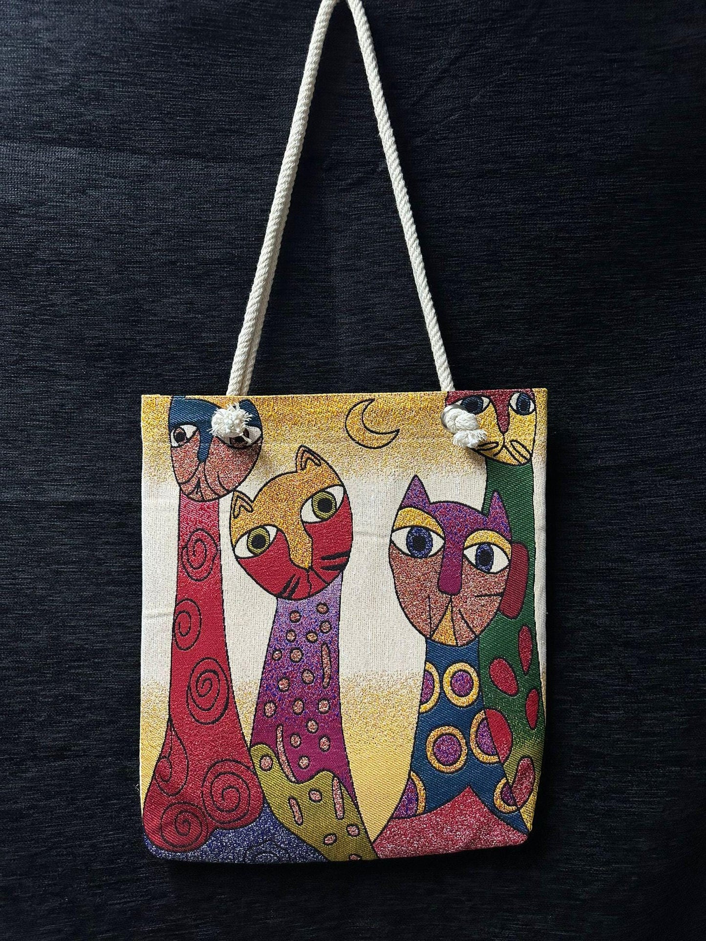 Cats of Istanbul Shoulder Bag: Handmade Organic Cotton Blend