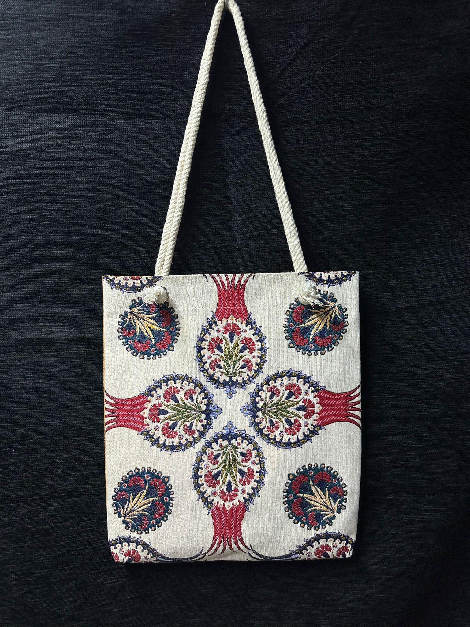 Handmade Floral Cotton Shoulder Bag (35cmx45cm)