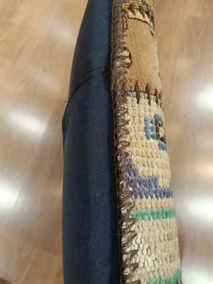Handmade Patchwork Pillow Cover: Boho Accent Cushion, 24"x24"