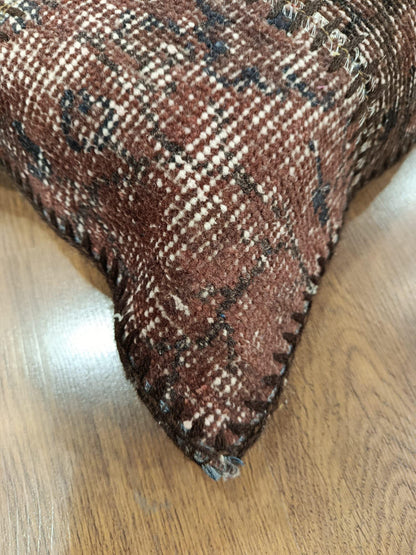 Handmade Patchwork Cushion Cover: Boho Accent Pillow (24"x24")
