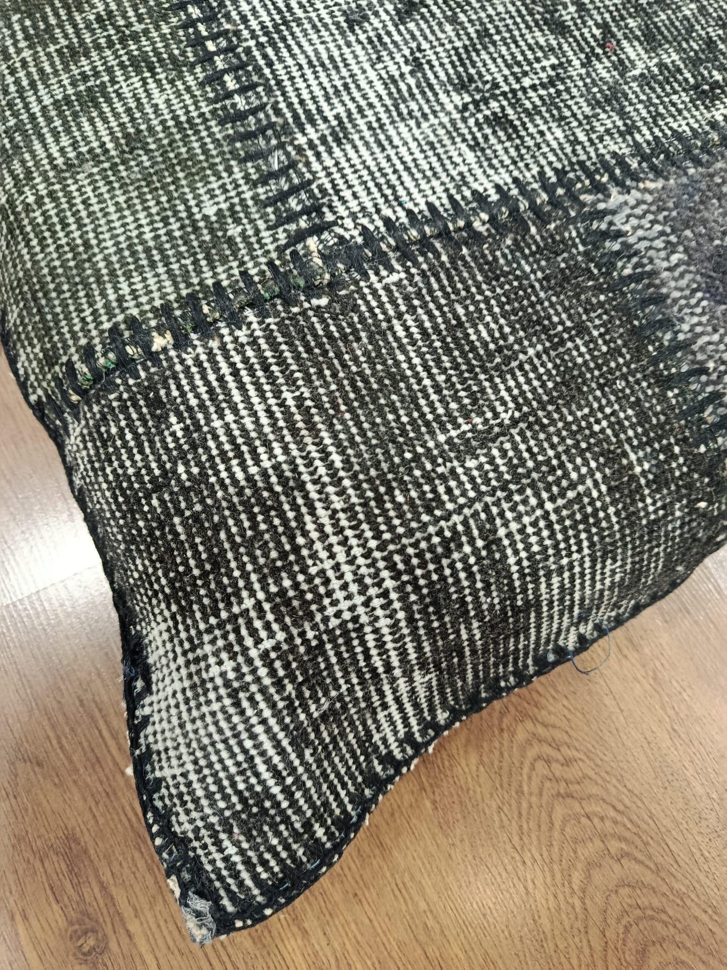 Handmade Gray Patchwork Pillow Cover: Boho Accent Cushion (24"x24")