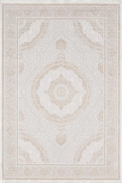 8x11 ft, Beige Classic oriental Bamboo Rug: Fine Medallion carpet