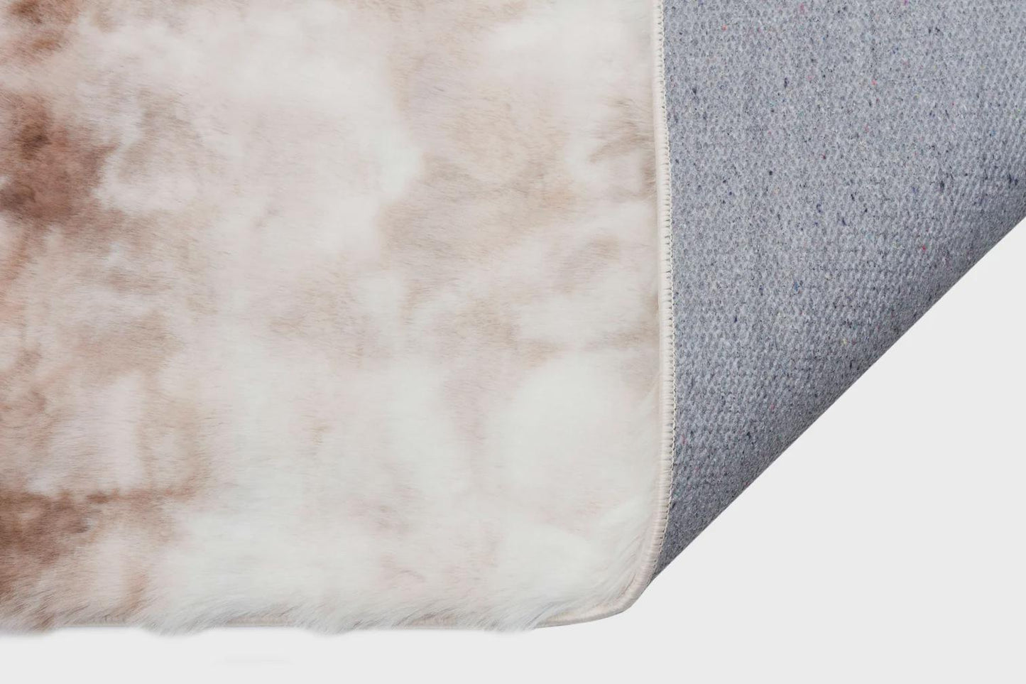 Artificial Rabbit Fur Rug: Soft Plush Beige Carpet