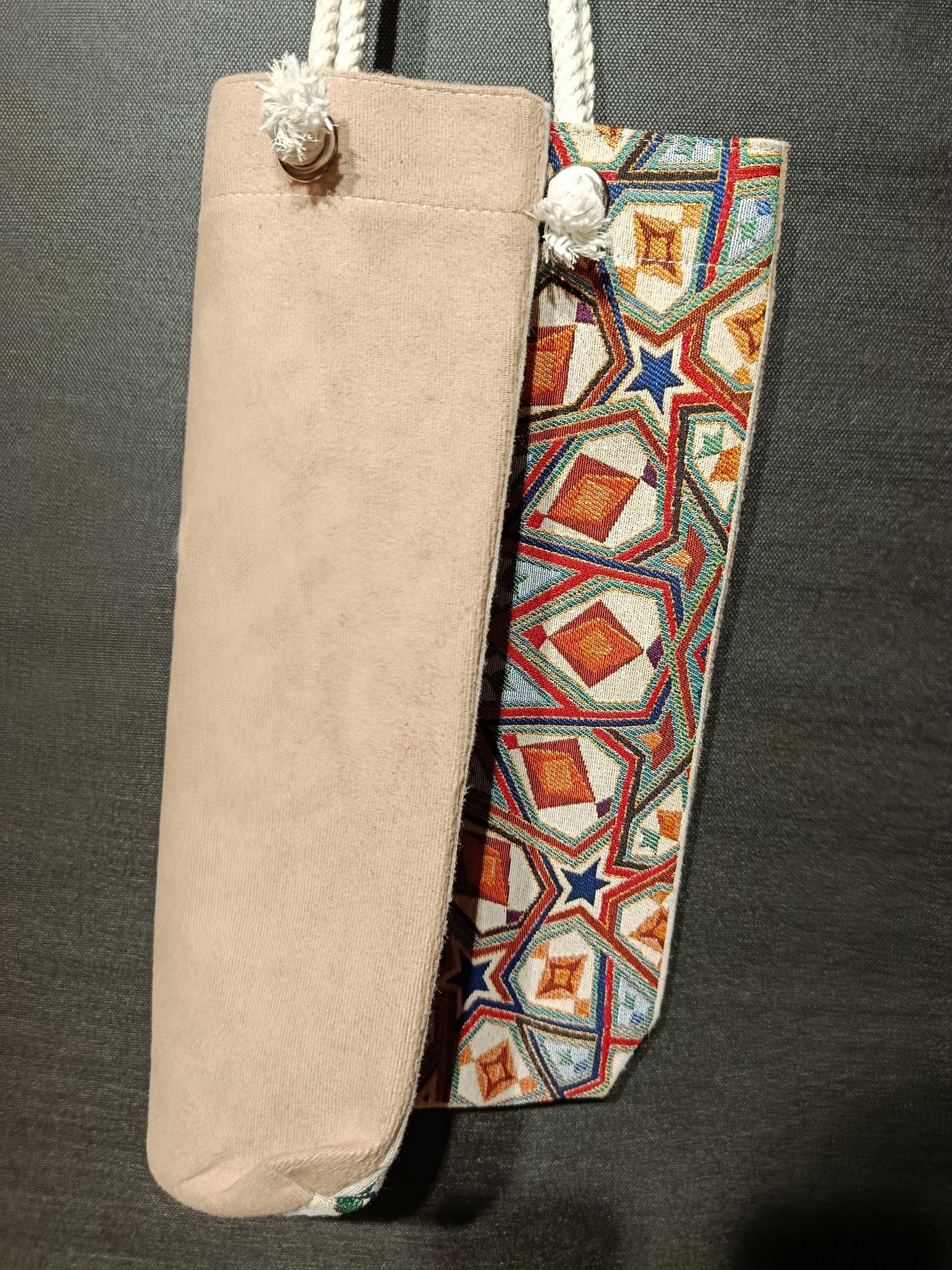 Handmade Geometric Shoulder Bag: Cotton Blend Tote (35cmx45cm)