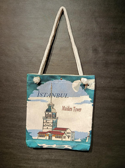 Maiden Tower Tote Bag: Organic Cotton Shoulder Bag