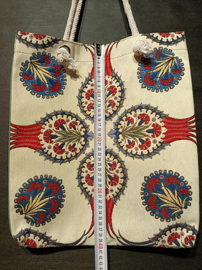 Handmade Floral Cotton Shoulder Bag (35cmx45cm)