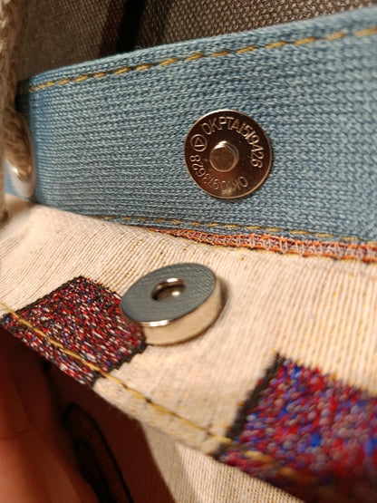 Handmade Cotton Shoulder Bag: Cartoon Cats Tote