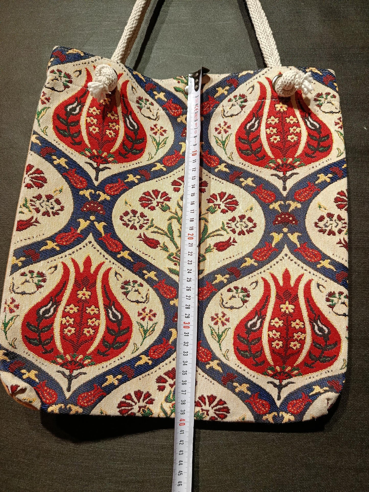 Tulip Design Shoulder Bag: Handmade Organic Cotton Blend
