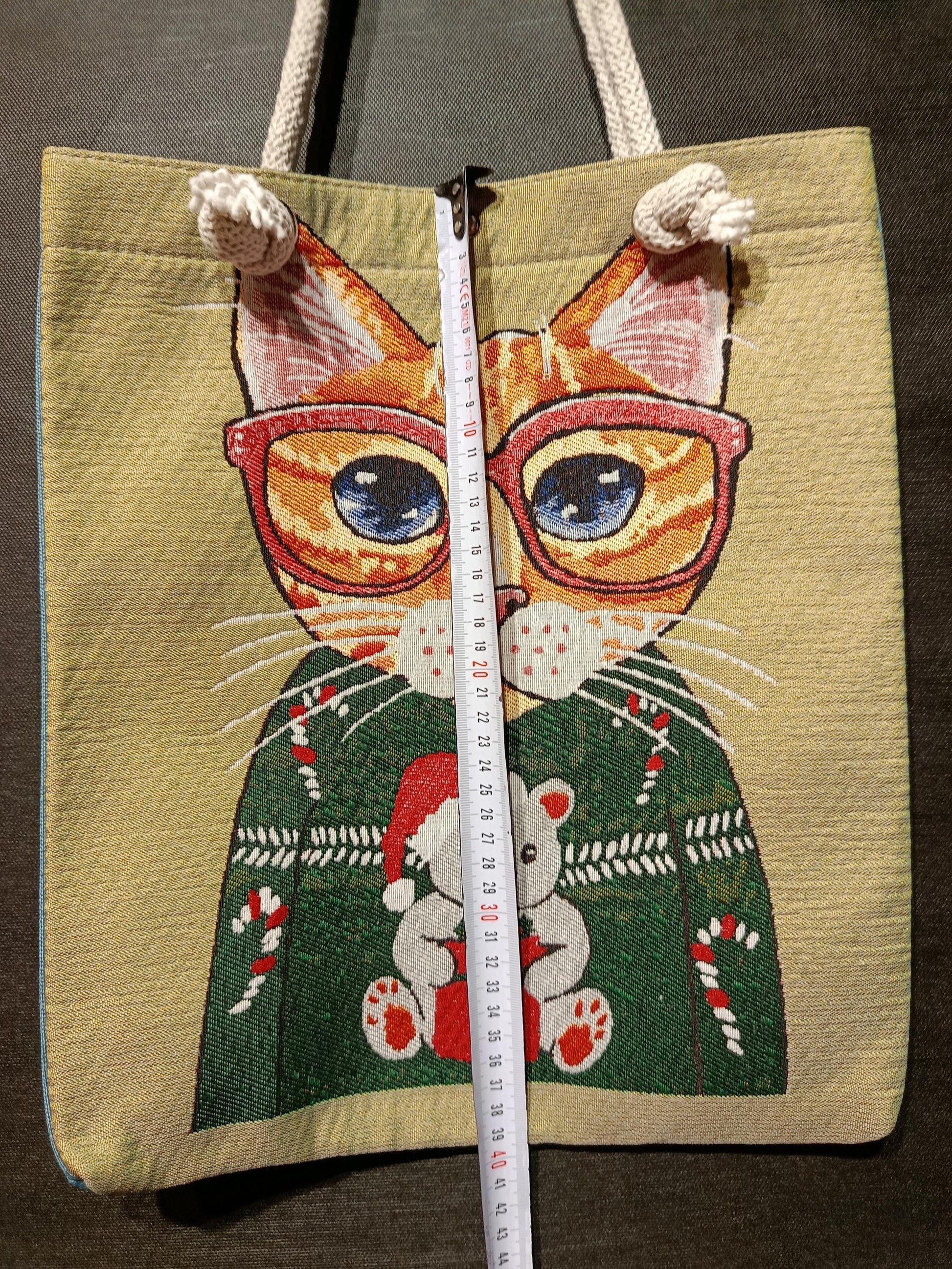 Cats in Istanbul Shoulder Bag: Handmade Cotton Blend Tote