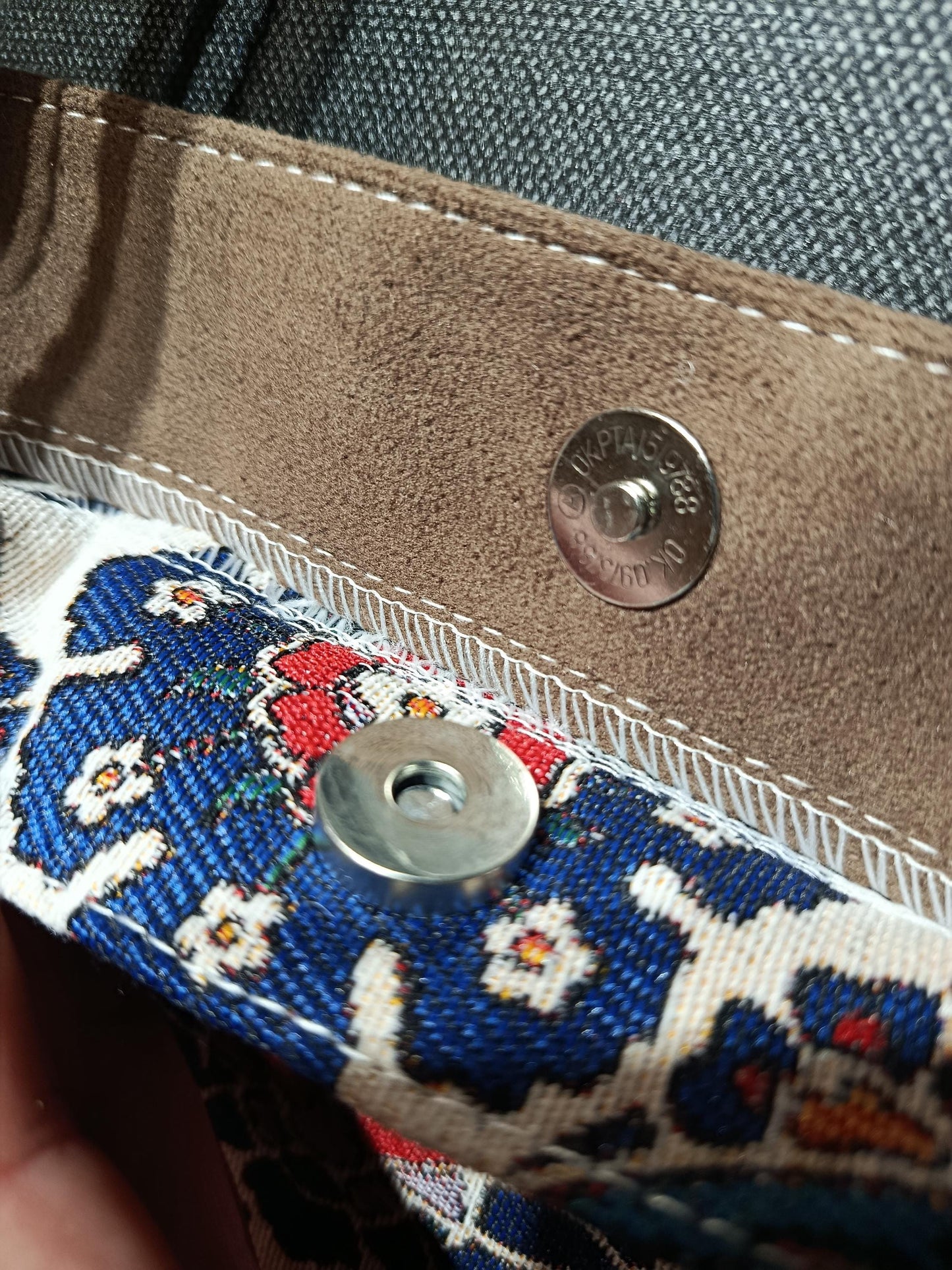 Handmade Floral Shoulder Bag: Blue Patterned Tote