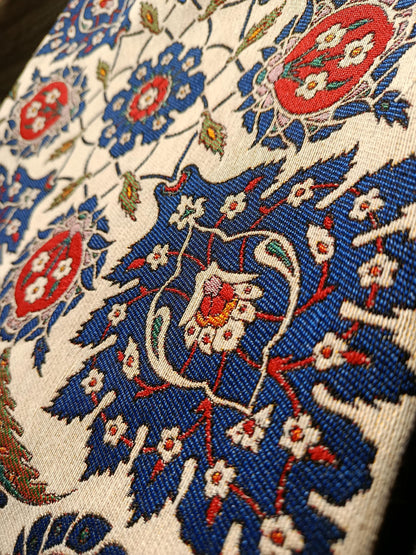 Handmade Floral Shoulder Bag: Blue Patterned Tote