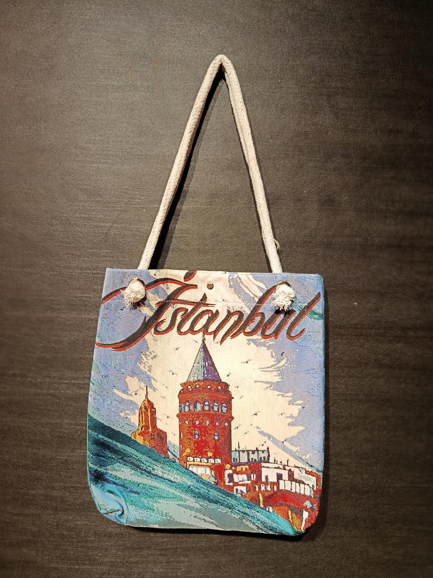 Galata Tower Tote Bag: Organic Cotton Shoulder Bag
