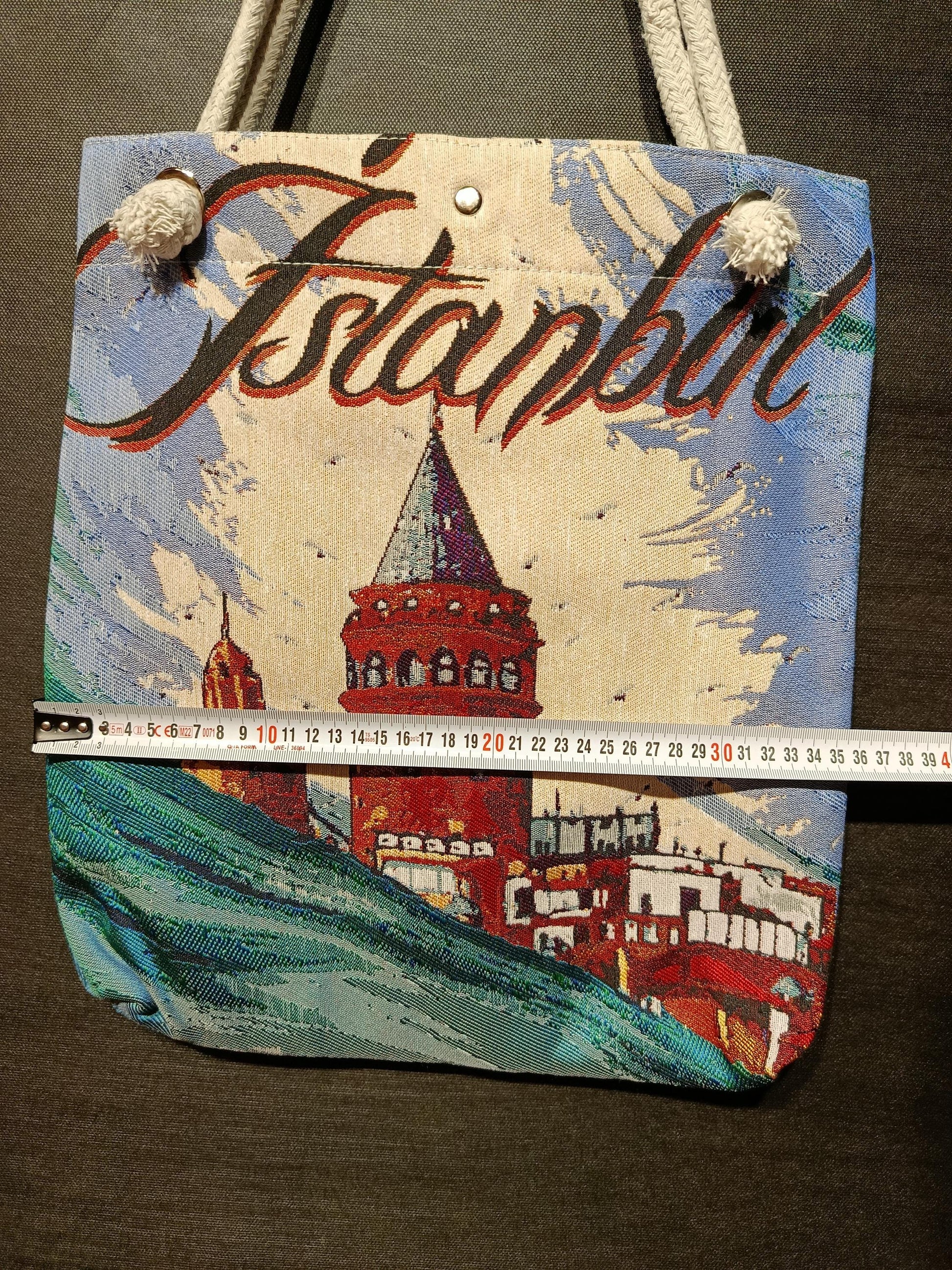 Galata Tower Tote Bag: Organic Cotton Shoulder Bag