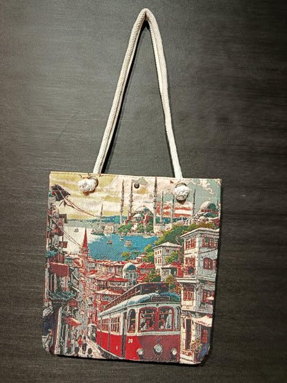 Istanbul Shoulder Bag: Handmade Cotton Blend Tote (35cmx45cm)