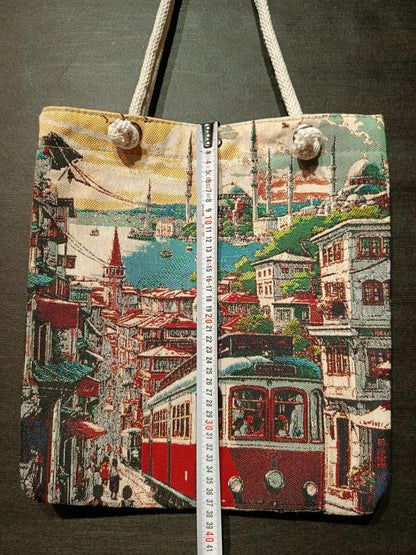 Istanbul Shoulder Bag: Handmade Cotton Blend Tote (35cmx45cm)
