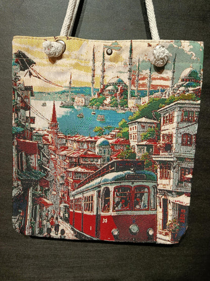 Istanbul Shoulder Bag: Handmade Cotton Blend Tote (35cmx45cm)