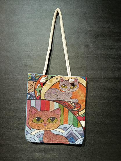 Cats of Istanbul Tote Bag: Handmade Shoulder Bag