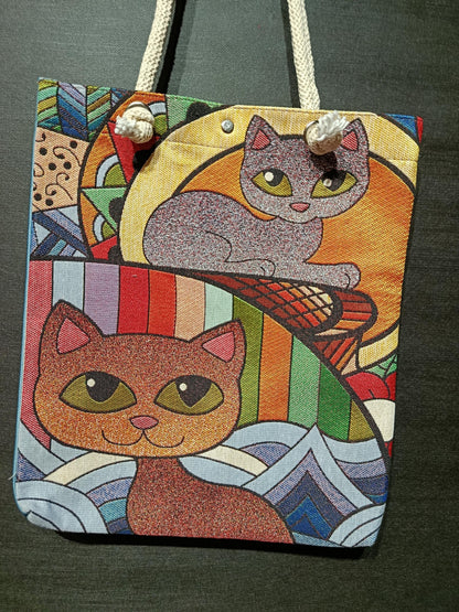 Cats of Istanbul Tote Bag: Handmade Shoulder Bag
