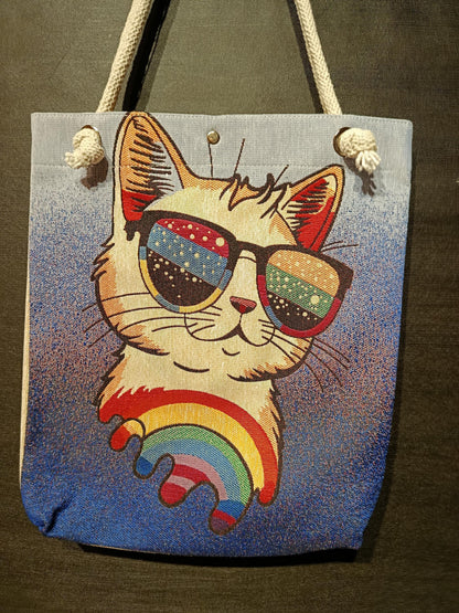 Cats in Istanbul Tote Bag: Handmade Shoulder Bag (35cmx45cm)