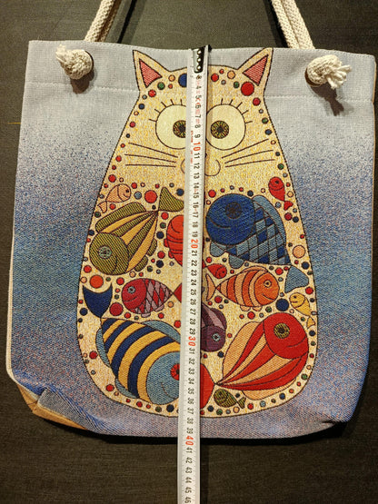 Cats of Istanbul Shoulder Bag: Handmade Organic Cotton Blend