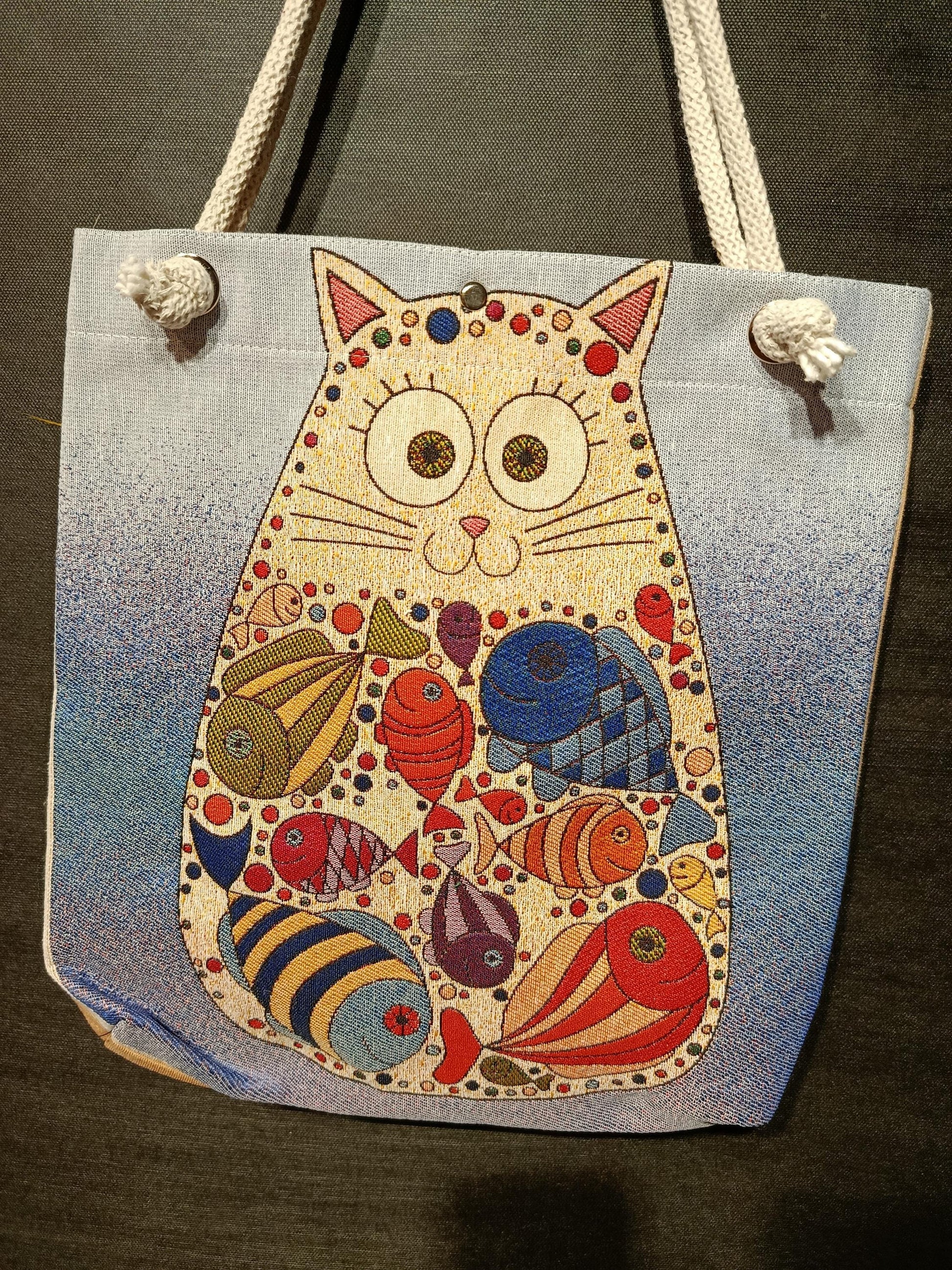 Cats of Istanbul Shoulder Bag: Handmade Organic Cotton Blend