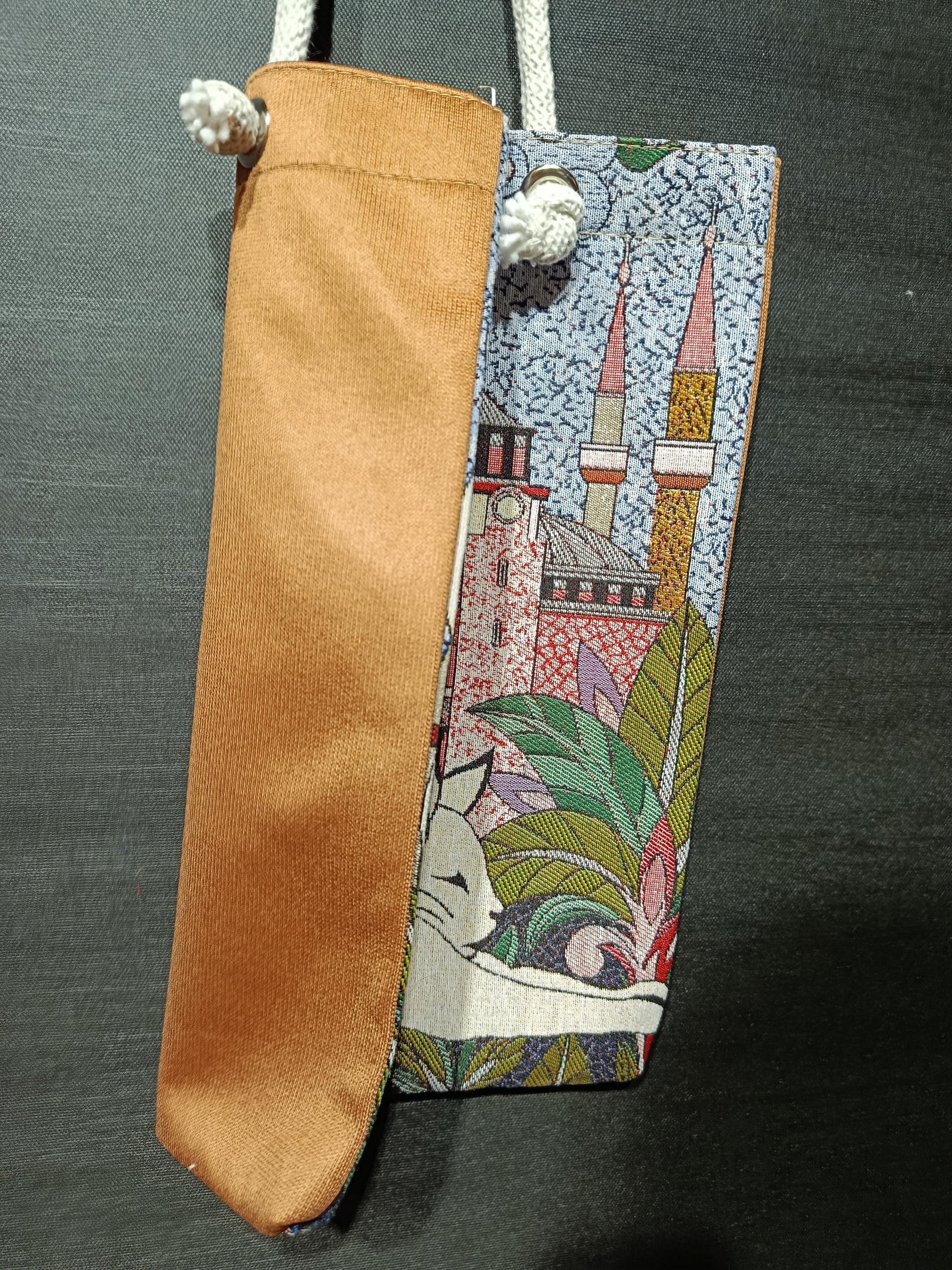 Handmade Cotton Shoulder Bag: Cat & Hagia Sophia Design