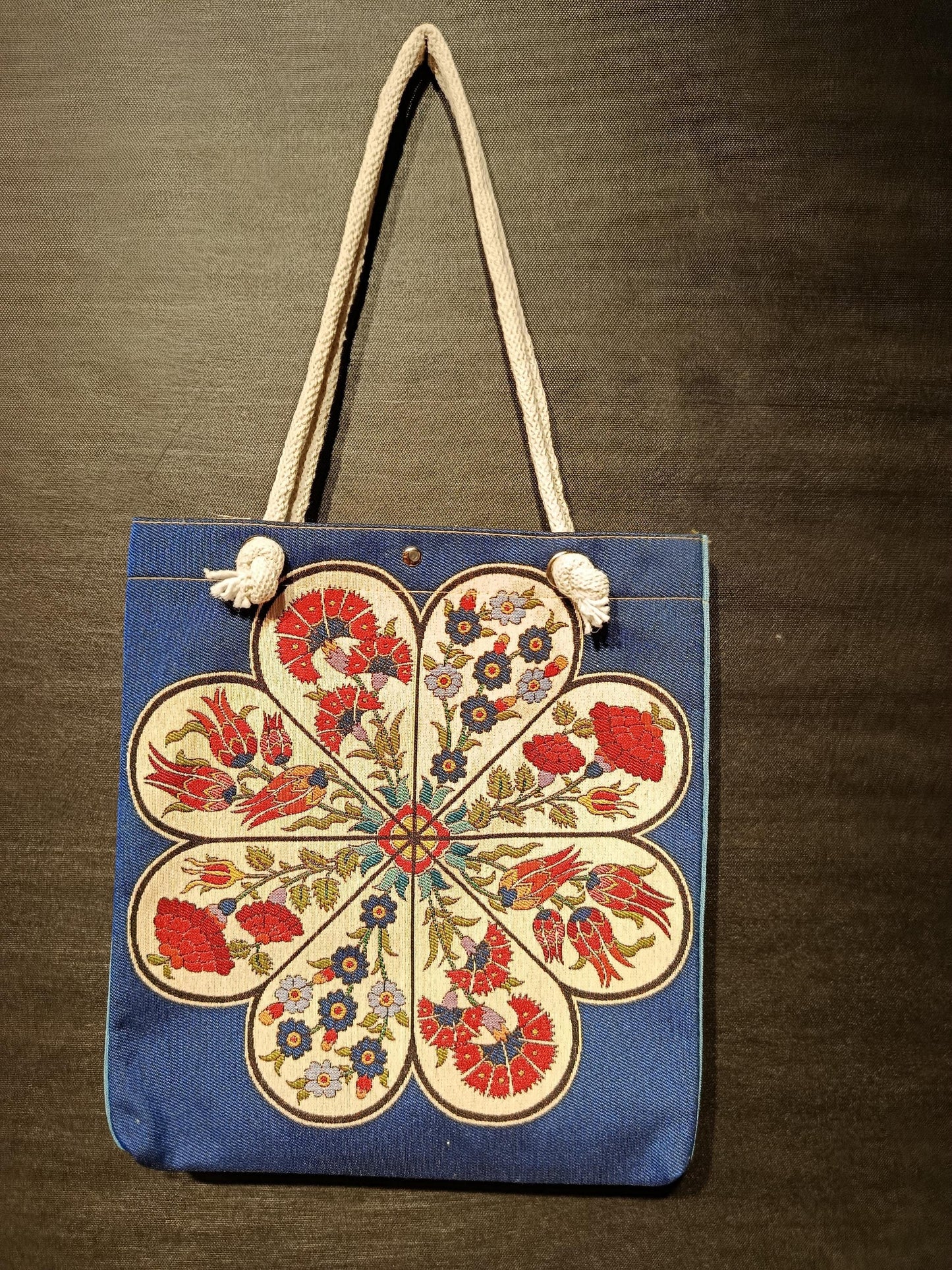 Floral Print Tote Bag: Handmade Shoulder Bag (35cmx45cm)