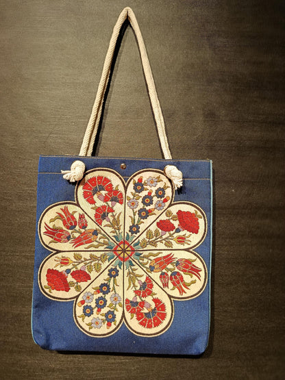 Floral Print Tote Bag: Handmade Shoulder Bag (35cmx45cm)