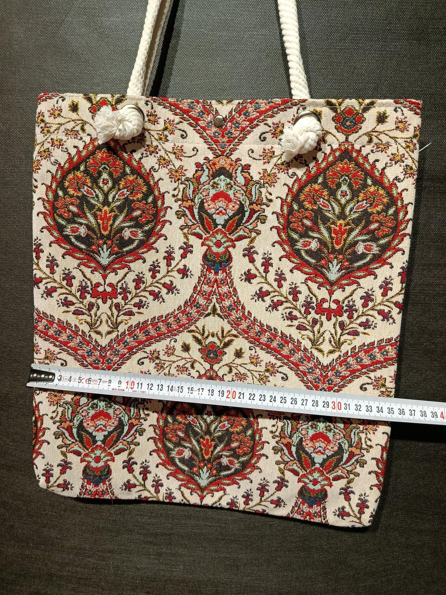Handmade Floral Tote Bag: Organic Cotton Shoulder Bag