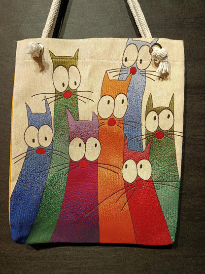 Cats of Istanbul Tote Bag: Handmade Organic Cotton Shoulder Bag