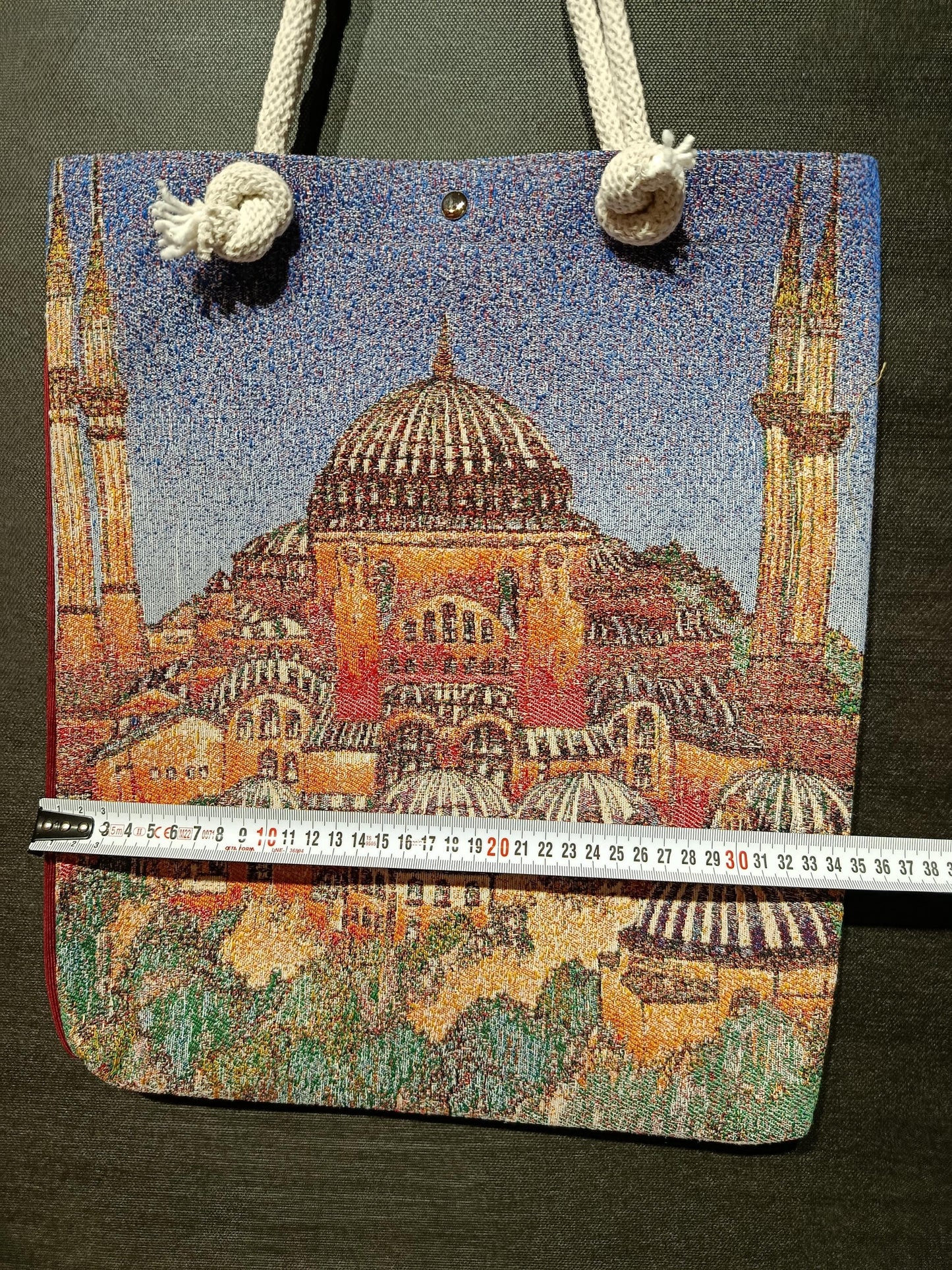 Blue Mosque Tote Bag: Organic Cotton Shoulder Bag (35cmx45cm)