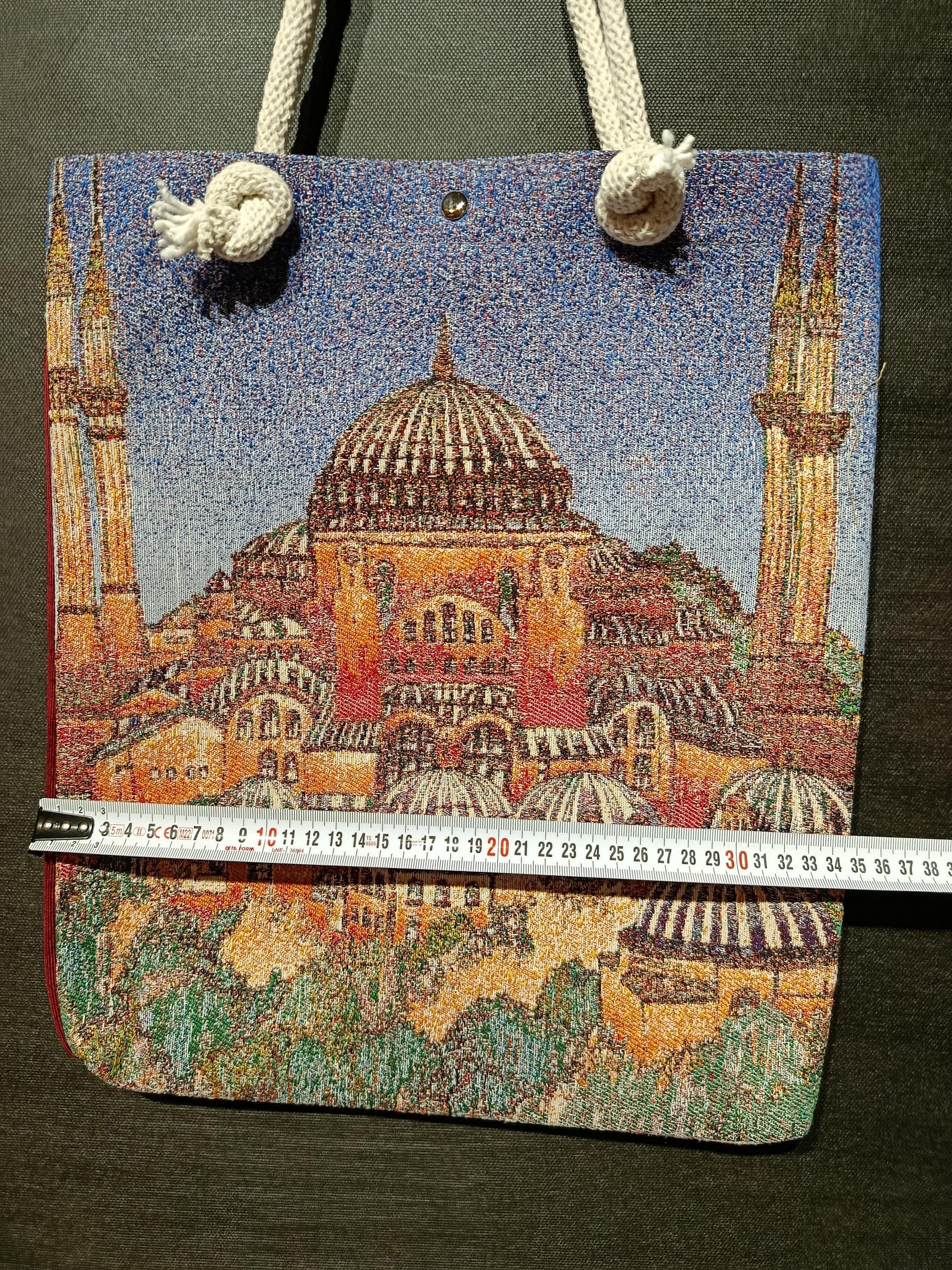 Blue Mosque Tote Bag: Organic Cotton Shoulder Bag (35cmx45cm)