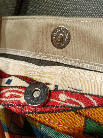 Handmade Colorful Pattern Tote Bag: Organic Cotton Shoulder Bag