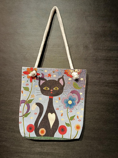 Cats in Istanbul Tote Bag: Handmade Shoulder Bag