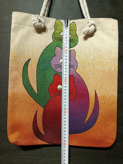 Cats of Istanbul Tote Bag: Handmade Organic Cotton Shoulder Bag