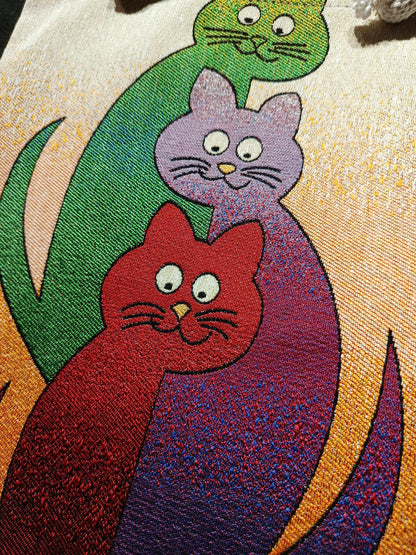 Cats of Istanbul Tote Bag: Handmade Organic Cotton Shoulder Bag