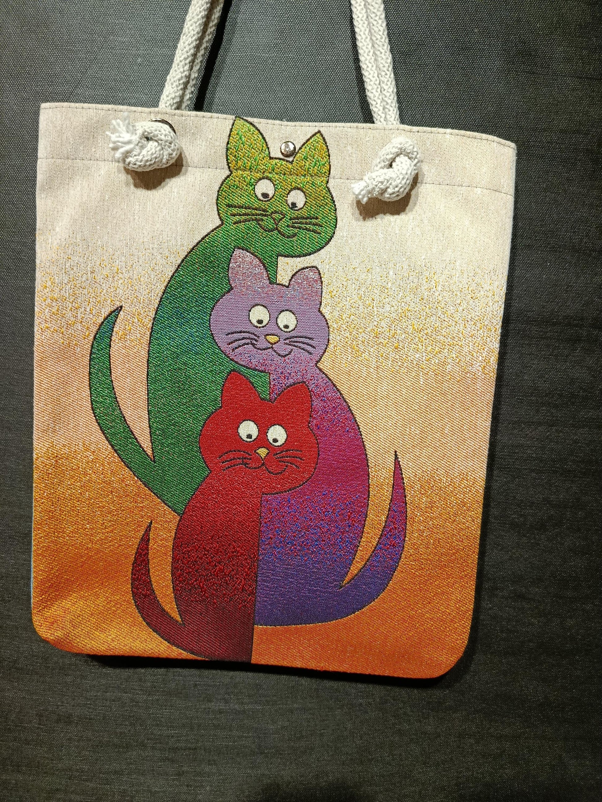 Cats of Istanbul Tote Bag: Handmade Organic Cotton Shoulder Bag