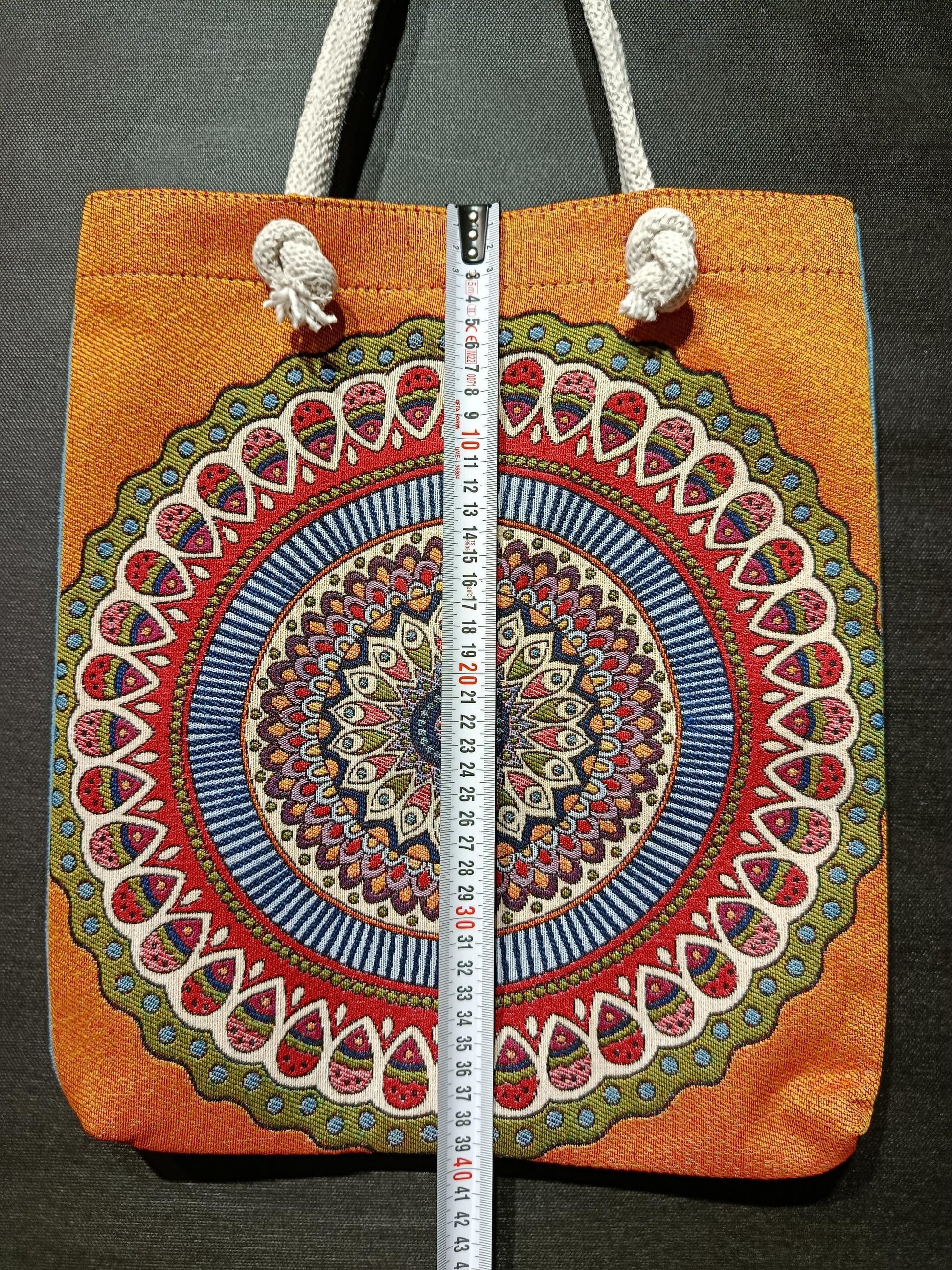 Handmade Mandala Tote Bag: Organic Cotton Shoulder Bag